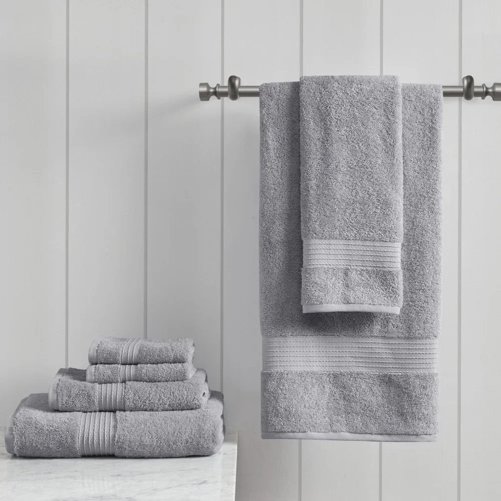 

Luxury Cotton Towel Set- 6 Piece Bath Sheet Set Made From 100% Zero Twist Cotton- Quick Dry, Soft and Absorbent