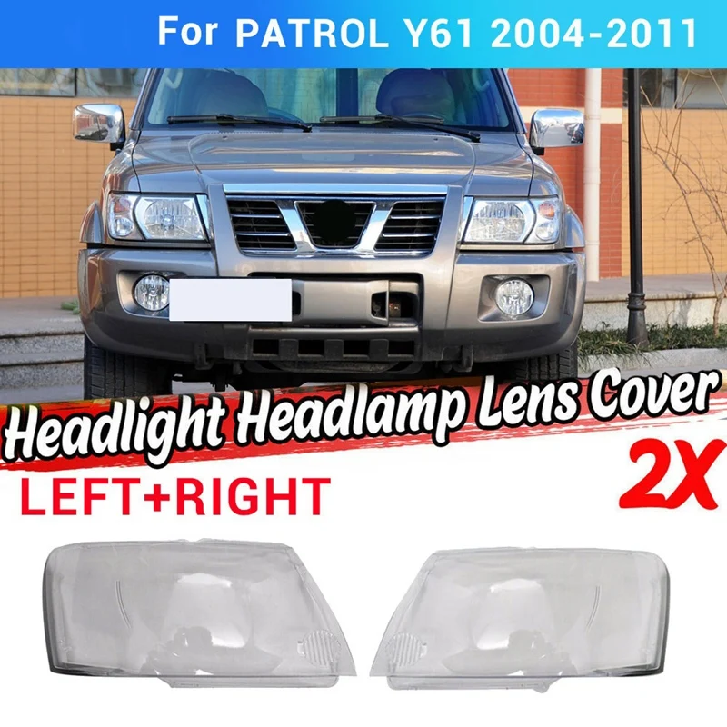 

Front Headlight Cover Transparency Headlight Lens Lampshade Shell For Nissan Patrol Y61