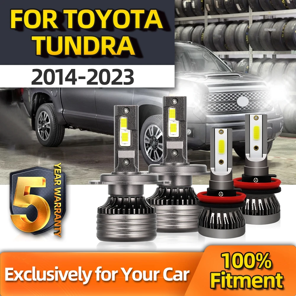 

TEENRAM For Toyota Tundra 6500K 12000LM 24V Bright CSP Lamps Kit Fog Light +Headlight Bulbs H11 H4 2014 2015 2016 2017-2023