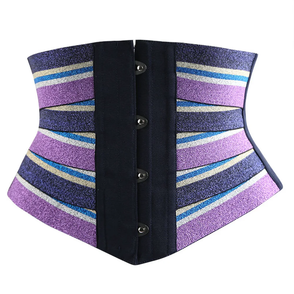 

New Colorful Elastic Short Torso Waist Trainer Underbust Corset Lady Postpartum Abdominal Tightening Slim Shaper Belt