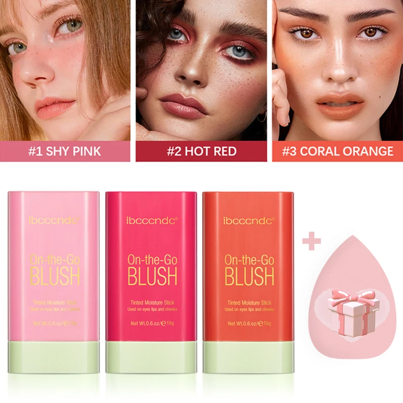 Trucco Multiuso Blush Stick Idratante Stick Guancia Fard Rosa Rosso Arancione Impermeabile Pesca Cremoso Cosmetici Trucco Coreano