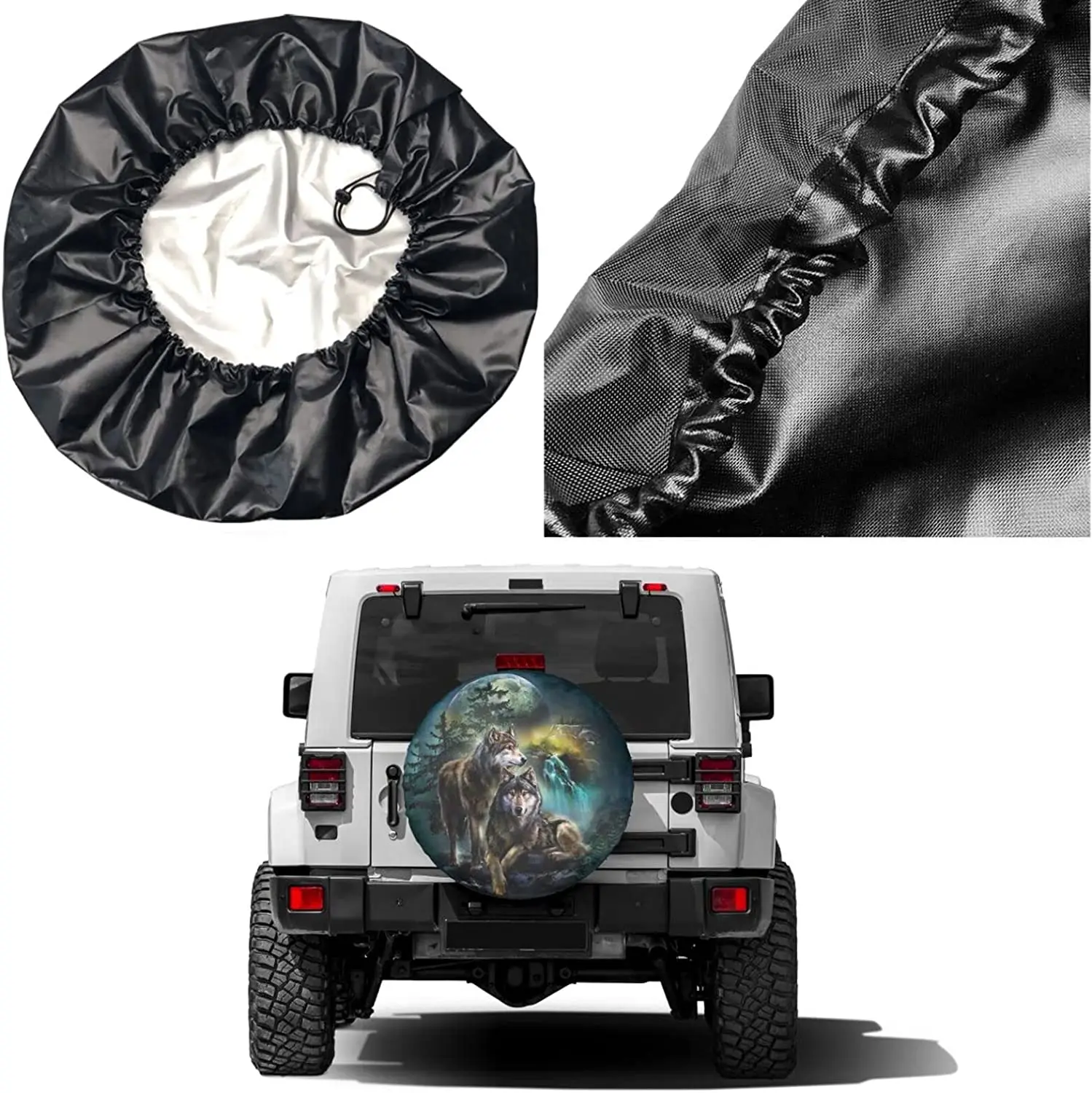 Wolf Spare Tire Cover Waterproof Dustproof UV Resistant Sun Wheel Tire Cover  for Jeep Trailers, RVs, SUVs and Many Vehicles AliExpress