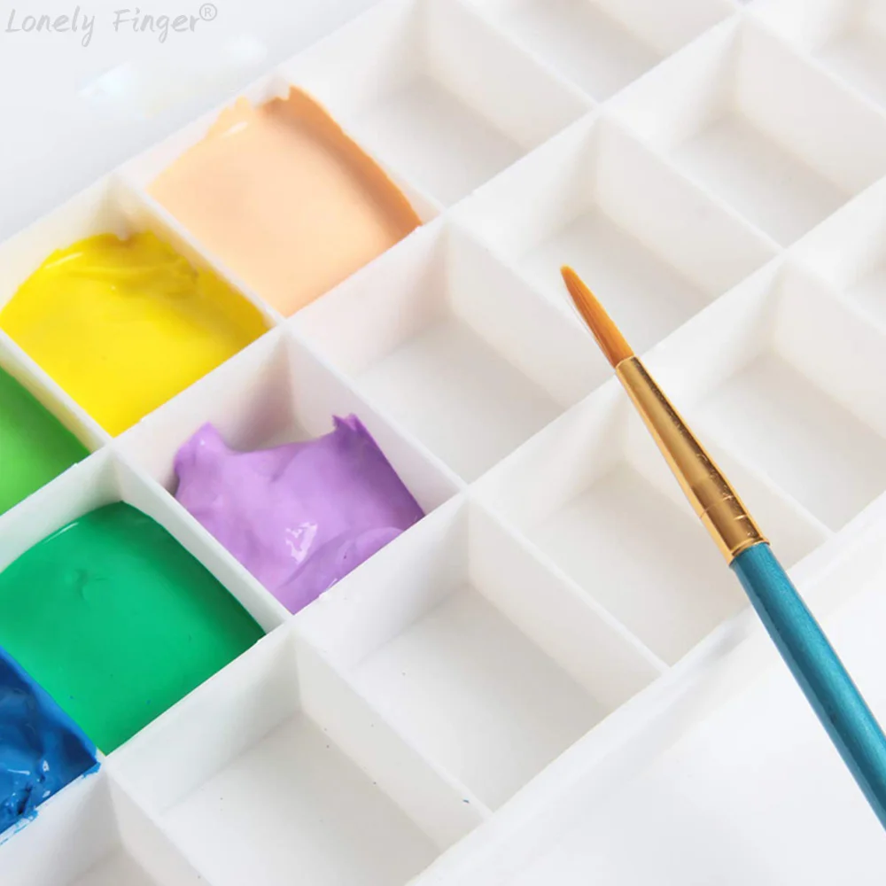 24 Wells Paint Palette Watercolor Acrylic Paint Storage Compartments Paint Palette Paint Tray for Gouache Acrylic Oil Watercolor 5