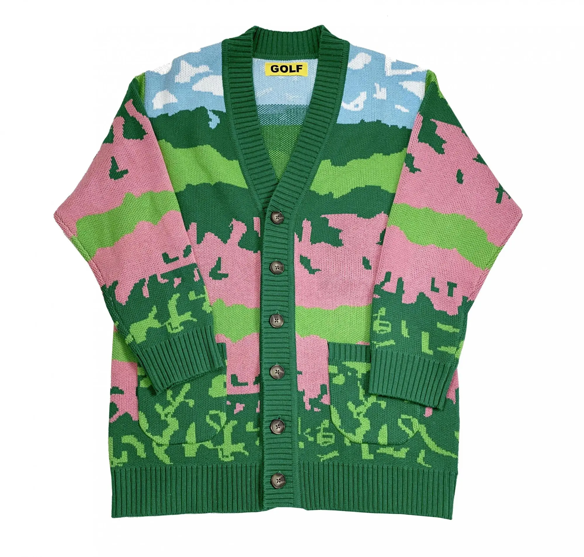 

luxury men golf New Flower Le Fleur Tyler The Creator landscape Casual Sweaters Cardigan Asian Plug Size High Drake #M14