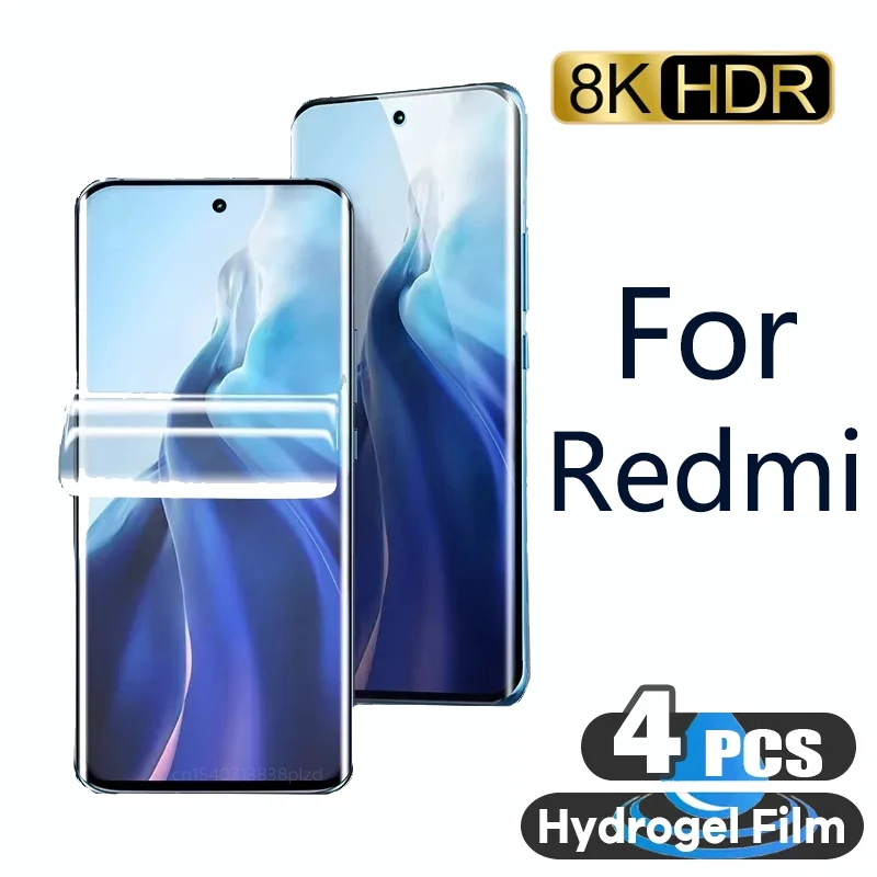 Pellicola Idrogel 4 Pezzi Per Xiaomi Redmi 12 Pellicola Salvaschermo Nota 12 Plus 11 10 T S X A C Pro Plus Max Full Cover 12 S 12C 11T 10 T 10