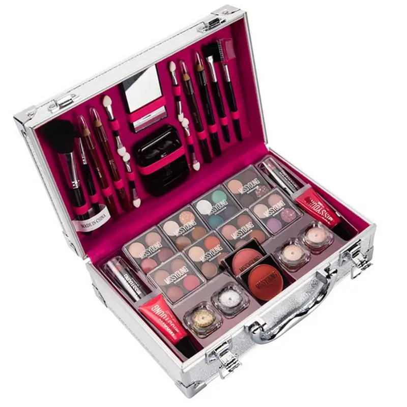 

Makeup Set Lipstick Professional Eyeshadow Palette Gift With Cosmetic Bag Travel Portable Long Lasting Full Make Up Gift Set