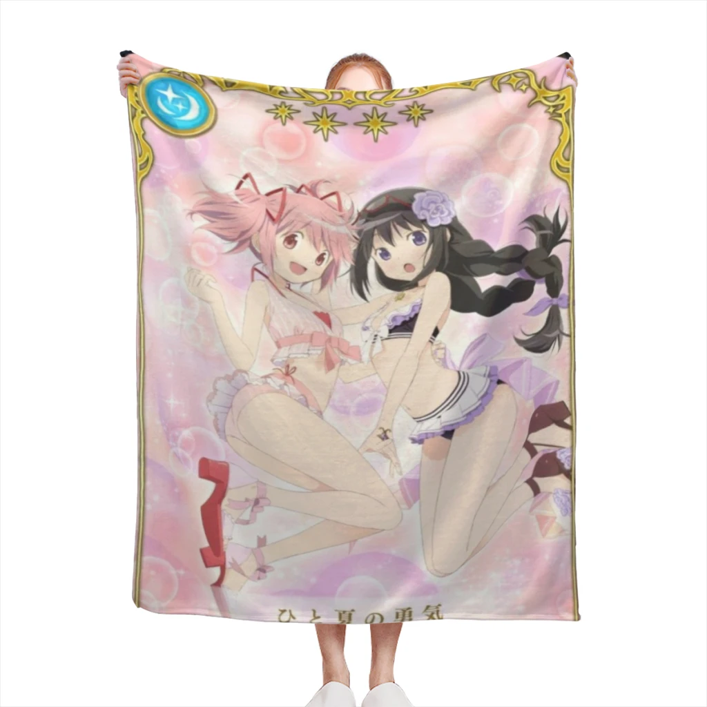 Puella Magi Madoka Magica Comfortable Blanket Soft comforter sets throw for Couch Warm Flannel Blankets Bedroom Décor
