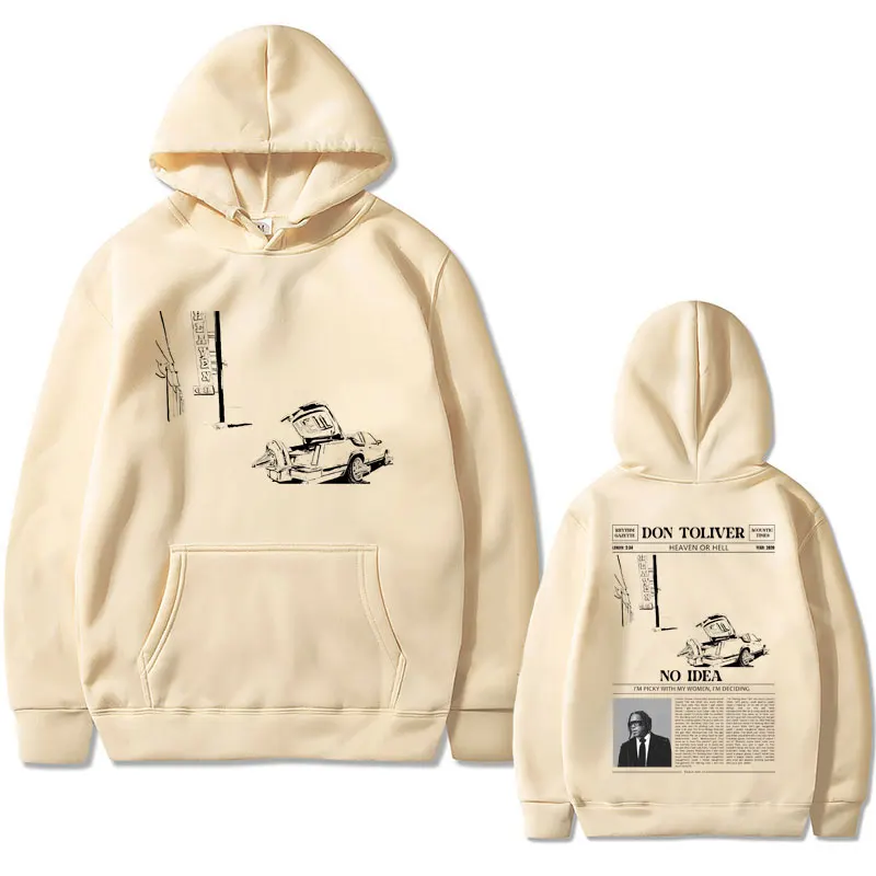 Rapper Don Toliver Heaven or Hell No Idea Graphic Print Hoodie Men Women Vintage Oversized Tracksuit Male Casual Fleece Hoodies