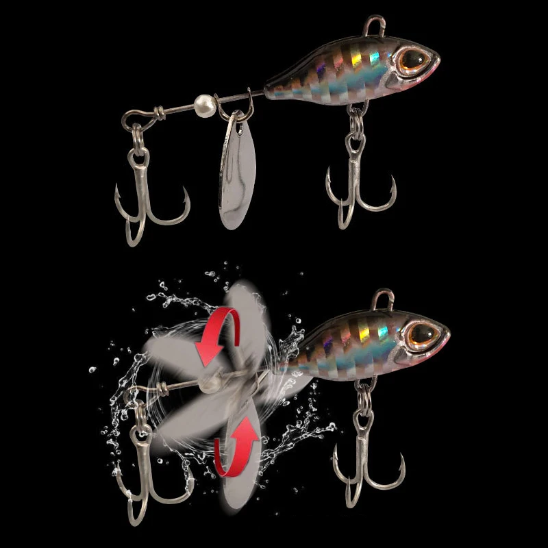 7g/10g/14g Long Shot Rotating VIB Vibration Bait Spinner Tail