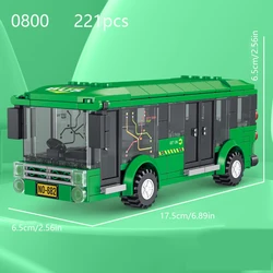 City Vehicle Building Block Set - School Bus, Fire Truck, Ambulance, Business Car - Perfect Holiday Gift (0800)