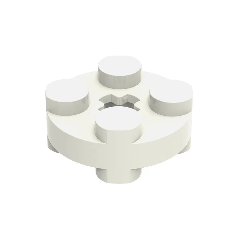 MOC 10PCS DIY 하이테크 4032W 플레이트 원형 2x2 양면 빌딩 블록 키트 (축 구멍 포함) 볼록 플레이트 브릭 장난감 선물