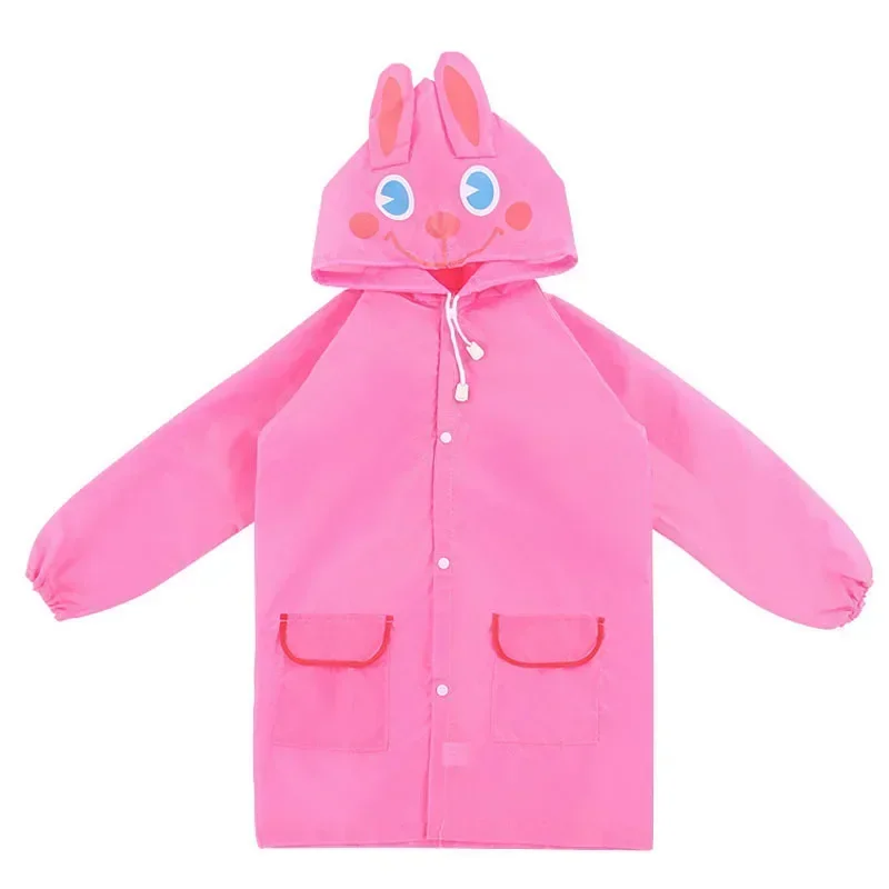 Cute Cartoon Disposable Rainwear Duck Frog Kids Rain Poncho Lightweight Waterproof Raincoat Hooded Cape for Boys Girls 90-110cm