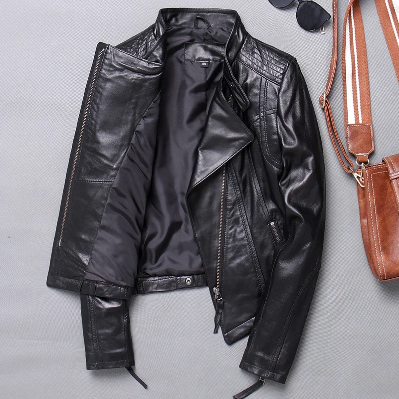 2020 Autumn Genuine Leather Jacket Women 100% Sheepskin Coat Slim Fit Biker Motorcycle Jacket Autumn Real Leather Jackets 1715