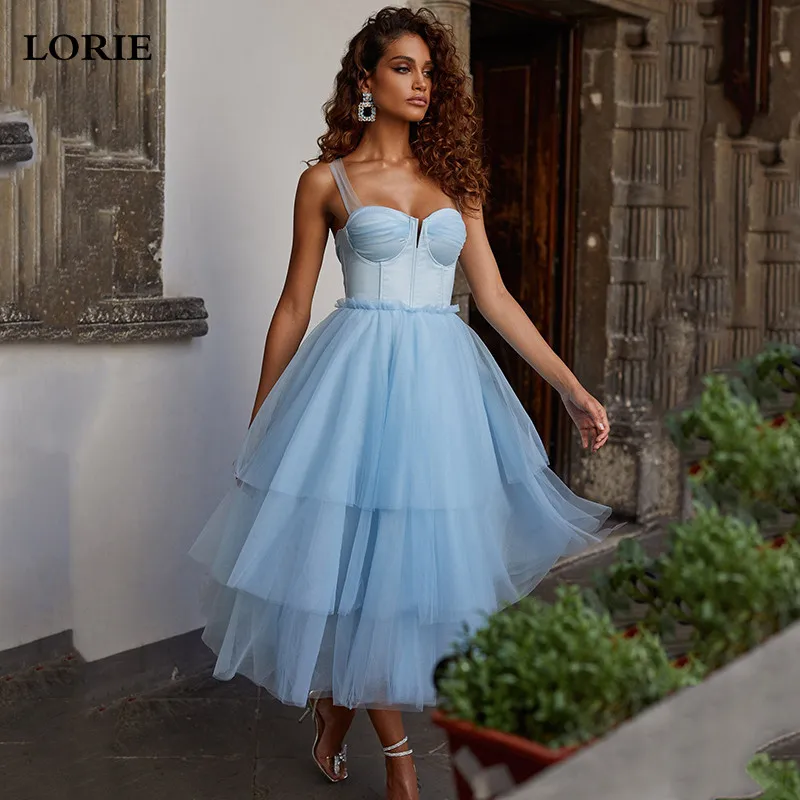 

LORIE Sky Blue Wedding Dresses A Line Spathetti Straps Sweetheart Neck Wedding Gown Ankle Length Wedding Gowns 2023