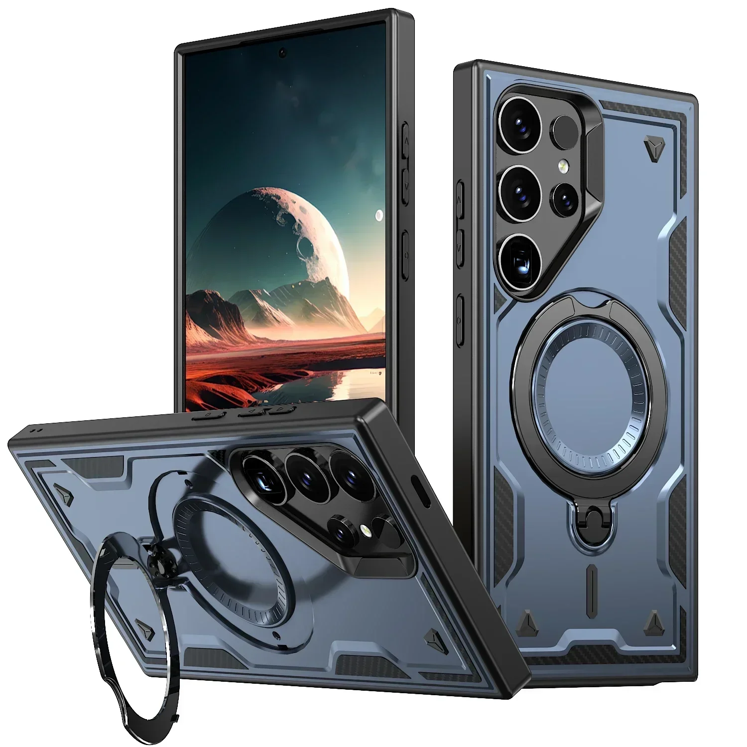 Magnetic Wireless Charging Shockproof Case with 360° Rotating Stand
