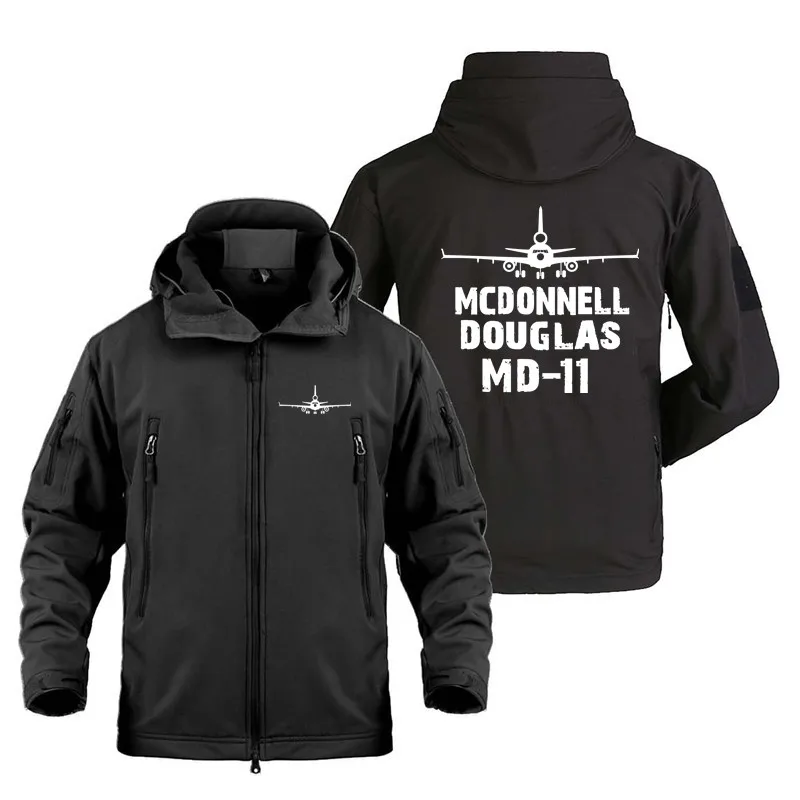 

Flight Aircraft Mcdonnell Douglas-MD11 Military Outdoor SoftShell Man Coat Jacket Fleece Warm Men Jackets