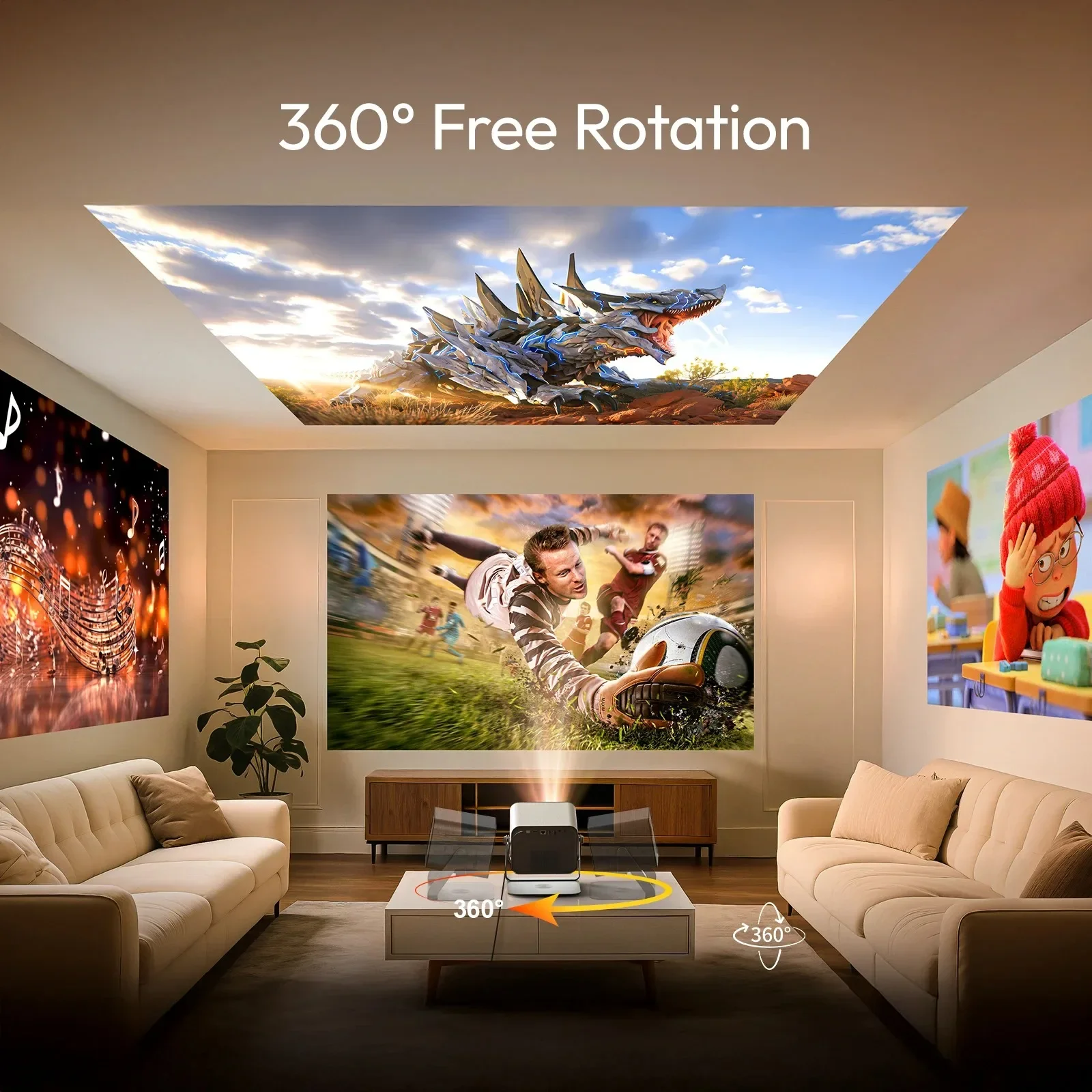 ApexTPBYINTEK R90 Max 풀 HD 1080P 프로젝터 4K DLP 2200 ANSI 루멘 안드로이드 TV 11.0 3D 4K 지원 스마트 홈시어터 프로젝터
