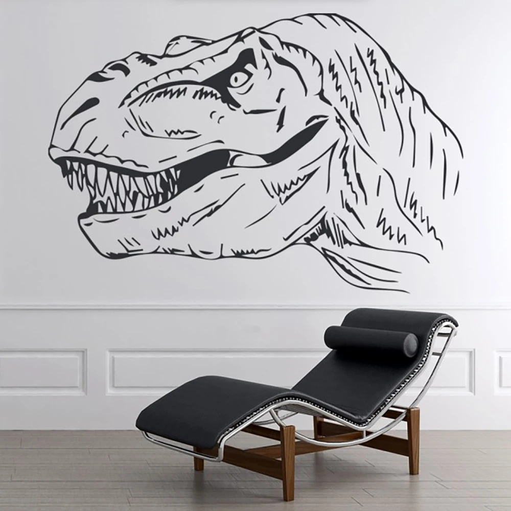 Dinosauro Animale Wall Sticker Cartoon Jurassic World Park Tyrannosaurus Rex Head Type Jurassic Dinosaur Wallpaper Sticker Z004