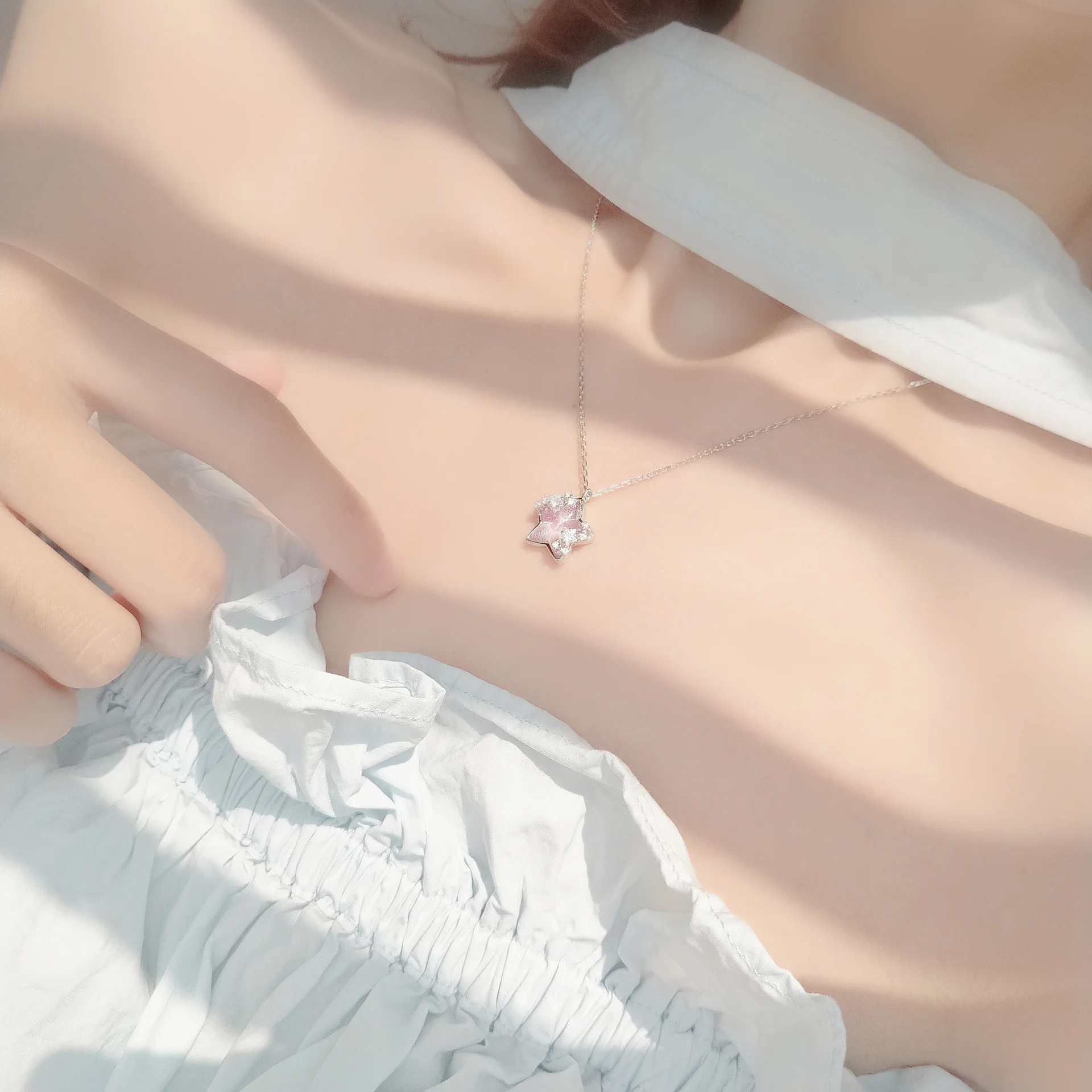 2025 Damenmode 2024 Süße Modekette mit Sternen, Neumond und Wolken-Schlüsselanhänger, Änderung der Zuckerfarbe, Geburtstagsgeschenk, Damen_voghion.com