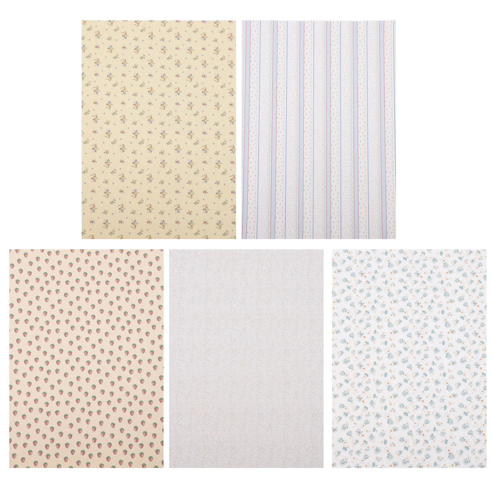 

5 Sheets Furniture House Wallpaper Stickers Mini Dollhouse Accessories for Kids
