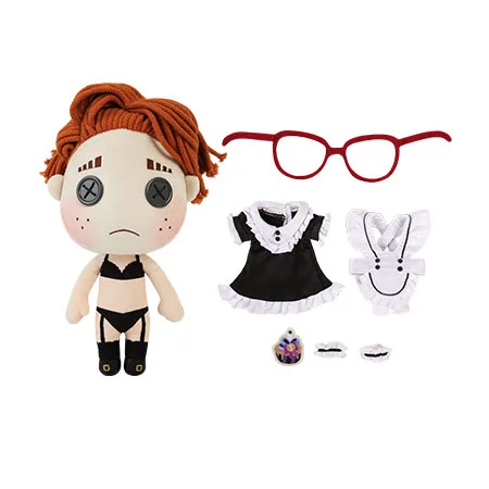 30CM Game Identity V Survivalist Lucky Cosplay Maid Dress Outfit Doll Plush Stuffed Cushion DIY Change clothes Set Gift