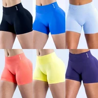 Dynamic Shorts with Logo Low Waist Seamless Yoga Shorts Scrunch Bum Gym Shorts Workout Biker Short Stretch Fitness Clothing 1