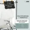 2 Gallon Glass Beverage Dispenser, Metal Base, Stainless Steel Spigot & Hanging Chalkboard - Outdoor Drink Dispenser for 5