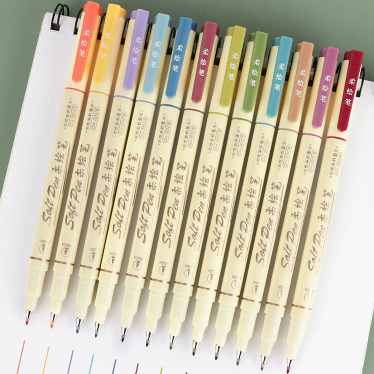 Soft Head Colorful Calligraphy Pen Brush Water-based Pigment Ink Drawing Graffiti Art 24Color School Stationery Supplies marker pens,color marker pens,pen marker,art marker pens,art markers,calligraphy brush pens