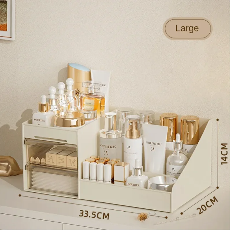 NEW Transparent Drawer Style Makeup Box,Dormitory Organizer Plastic Cosmetics Skincare Dressing Table Desktop Storage Box 6