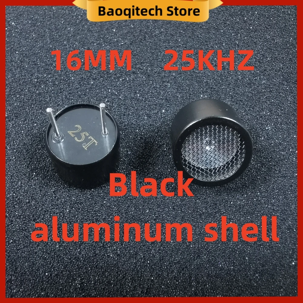 10 Stück, schwarzes Aluminiumgehäuse, 16 mm, 25 kHz, Ultraschallsensor zur Abwehr von Hunden, Vögeln und Mäusen, Ultraschall-Sender. – Detail 1
