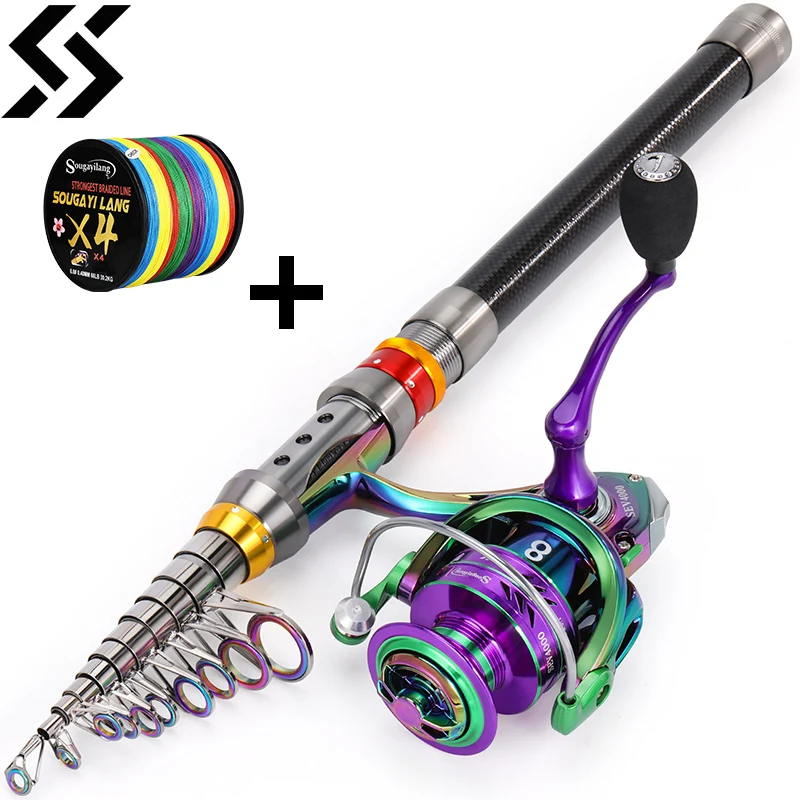 1.8-3.6m Feeder Sea Pole Combo Carbon Telescopic Spinning Fishing