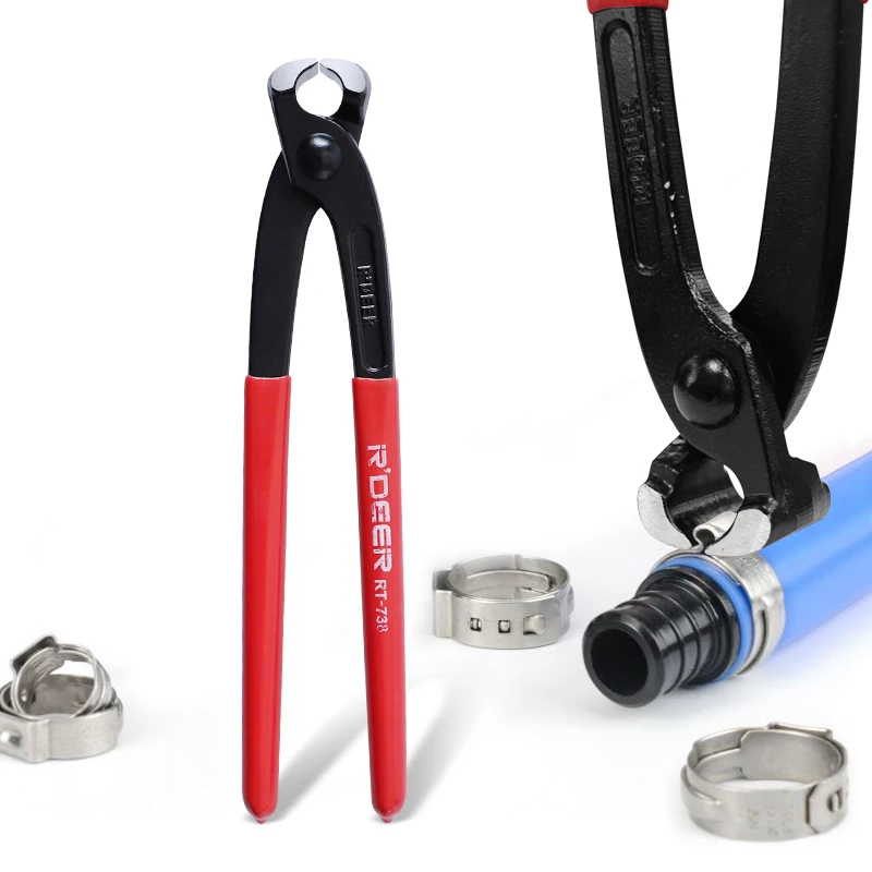 Single Ear Clamp Pliers 8 Inch/200mm Carbon Steel Pincer Crimper Nail