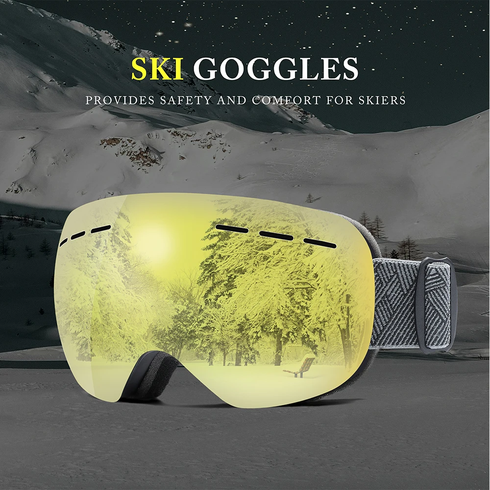KINGSEVEN Men Skiing Glasses Anti-Fog Outdoor Sports Goggles UV400 Protection Ski Mask Women Big Frame Snow Snowboard Eyewear 2