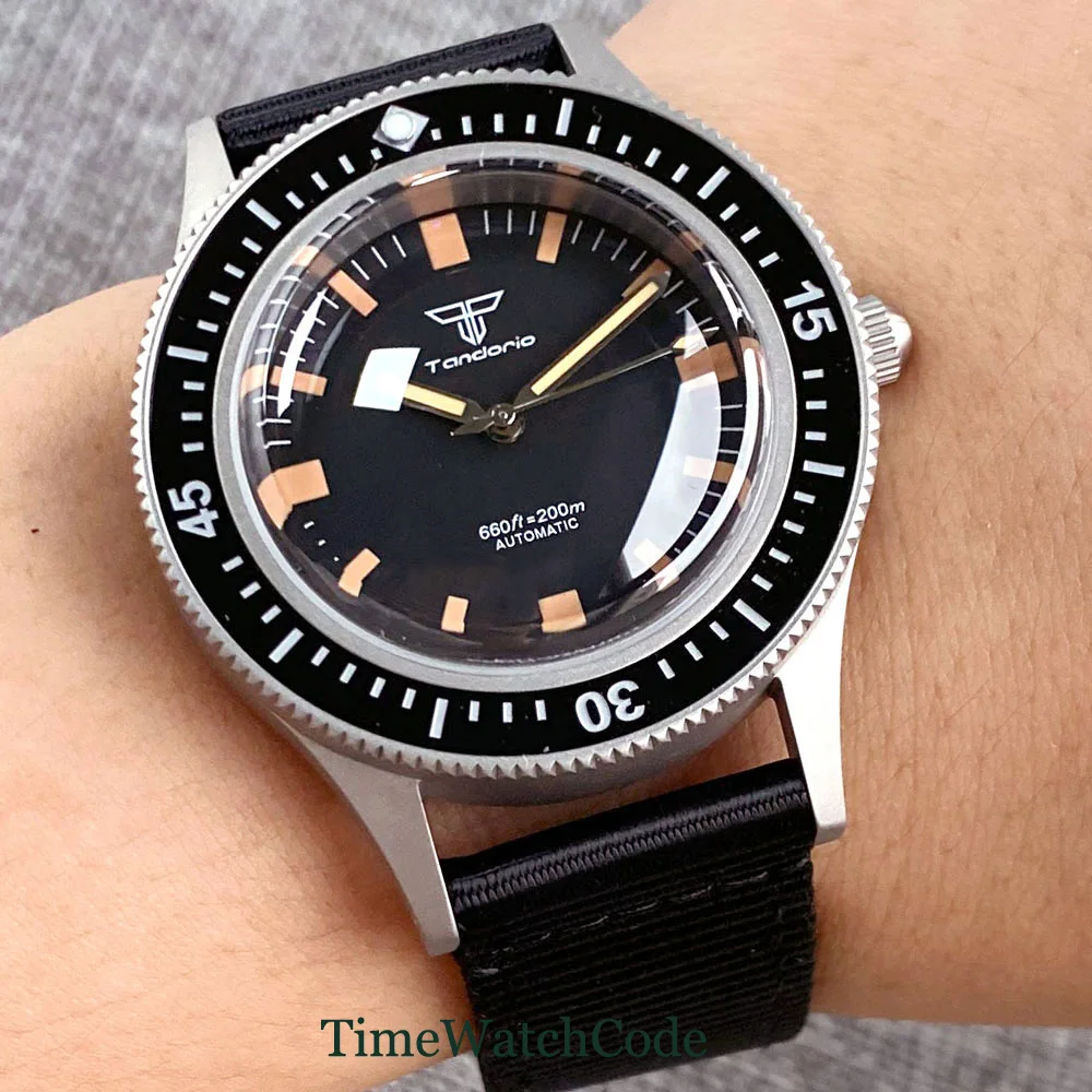 Orologio Automatico Tandorio Per Uomo 20Atm Double Domed Sapphire Crystal Nh35 Pt5000 Movement 40Mm Sandblasted Case 200M Impermeabile