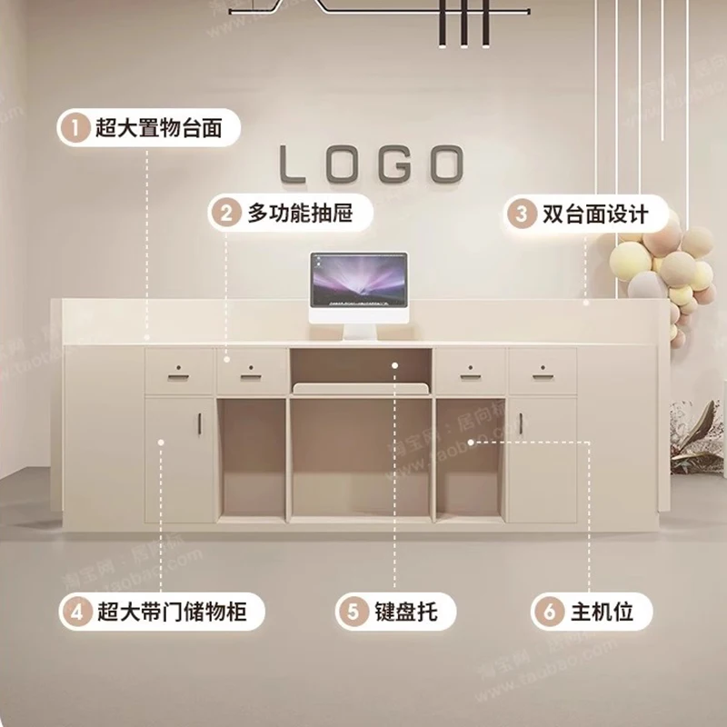 Modern Simple Semicircular Arc Reception Desks Nordic Beauty Salon Outfit Counter Storage Office Furniture Receptionsdisk FYRD