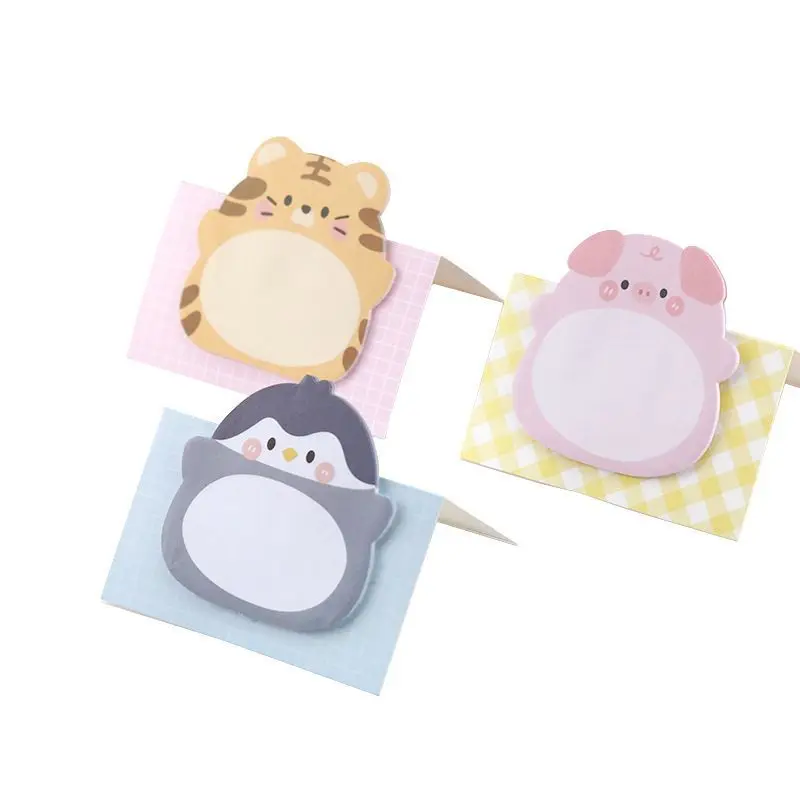 Adhesive Kawaii Cartoon Animals Sticky Notes Notepad Memo Pad Stationery Sticker 8 pcs/set 1-3-5 set