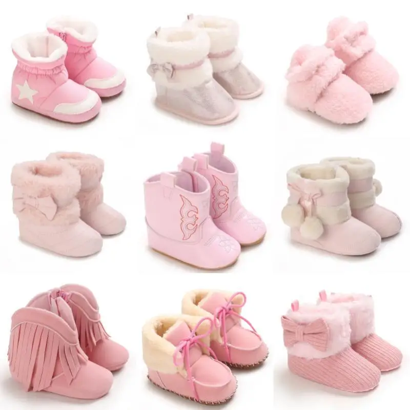 Baby Booties Vintage Tassel Anti-slip Sole Winter Warm Baby Girls Shoes Snow Booties First Walkers Infant Shoes 1