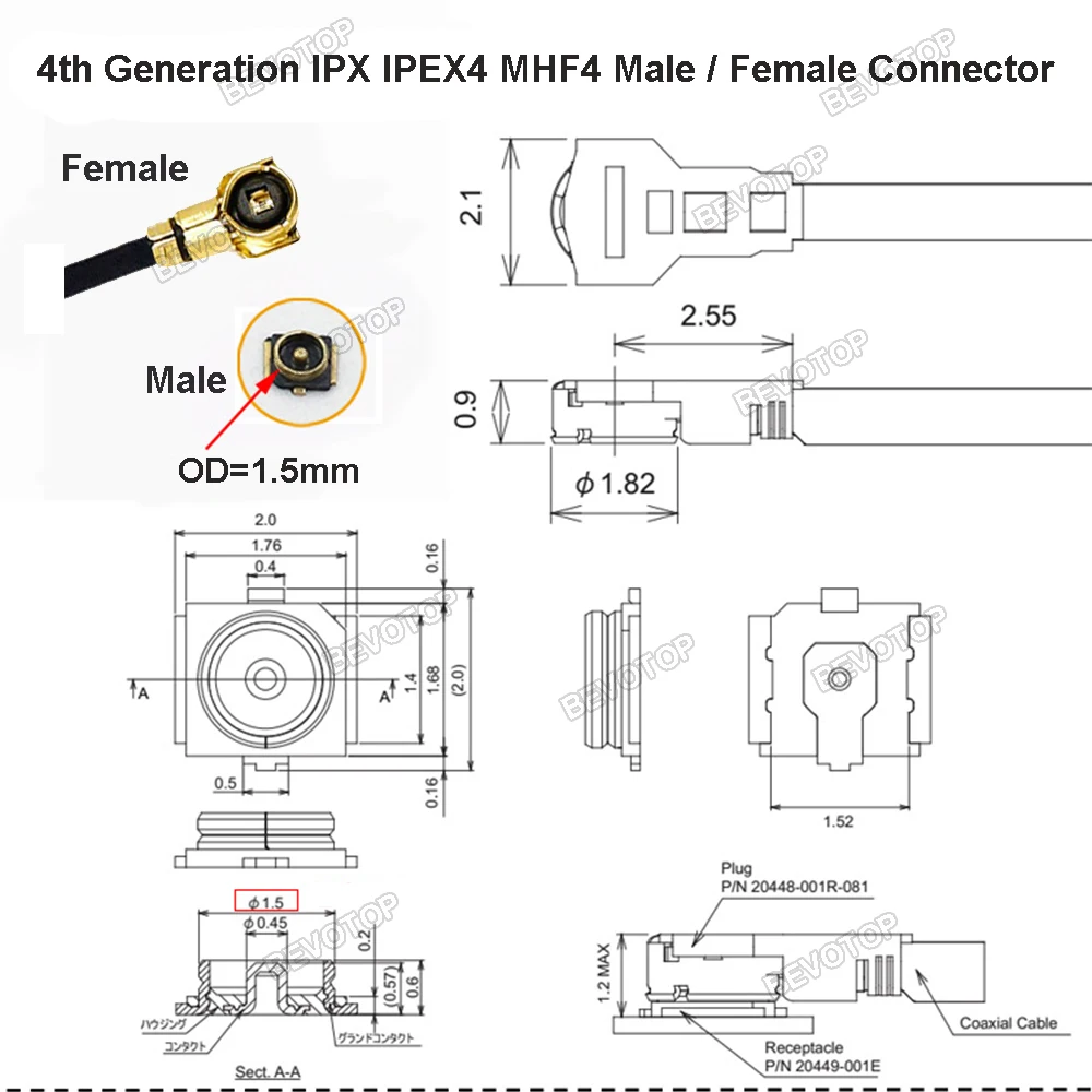 BEVOTOP 10pcs/lot IPEX4 MHF4 Female to MHF4 Female Jack RF0.81 IPEX Cable GSM GPRS 3G WIFI Modem Antenna Extension Jumper Cable images - 6