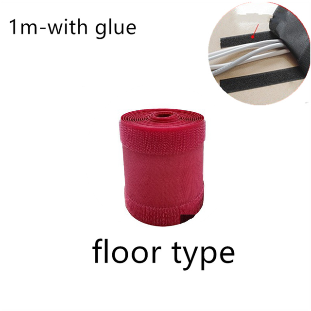 Meter Soft Adjustable Cable Cover Hook And Loop Management Sleeve Office Home Floor Carpet Wire Organizer Supplies