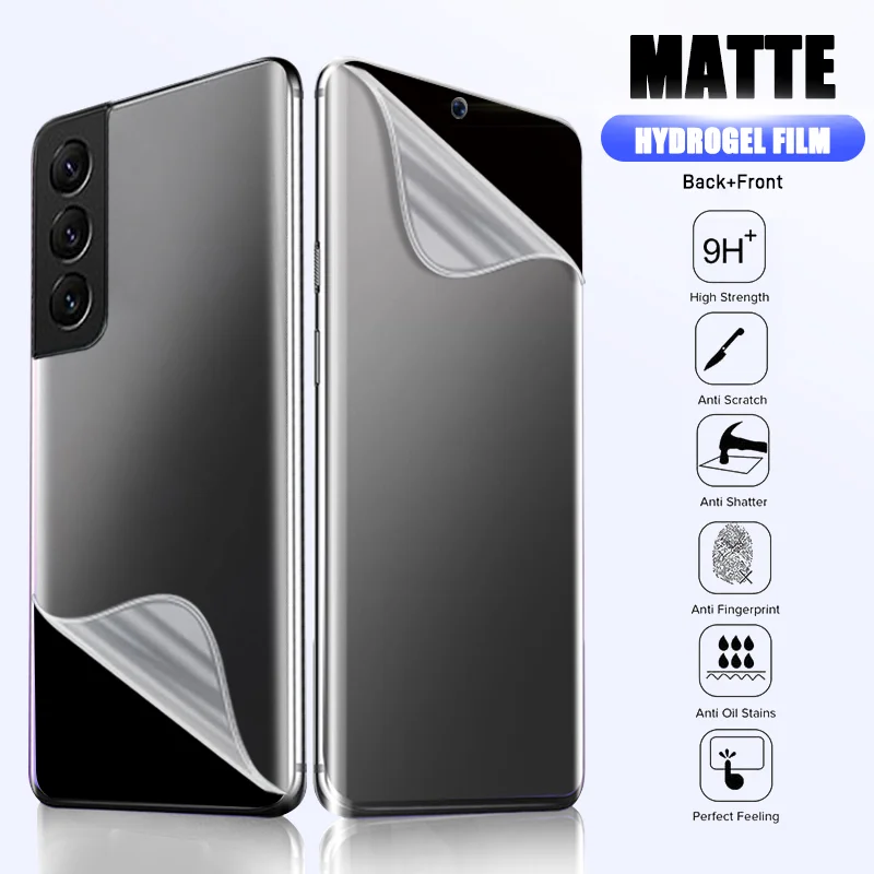 S5a9159ab12f748a4bde4fba02e20f879G 3Pcs Matte Hydrogel Film for Samsung Galaxy S24, S23, S22, S21 Ultra Plus Back Film A54, A34 Screen Soft Protector Phone Accessories Mallzona