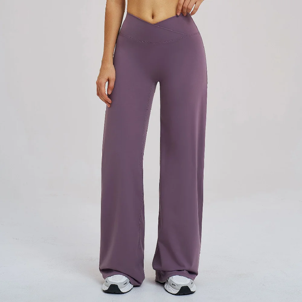 Yoga Flared Pants Women Sexy High Waist Wide Leg Pants Gym Fitness Bell Bottom Trousers Sports Flared Pants Latin Dance Trousers 6
