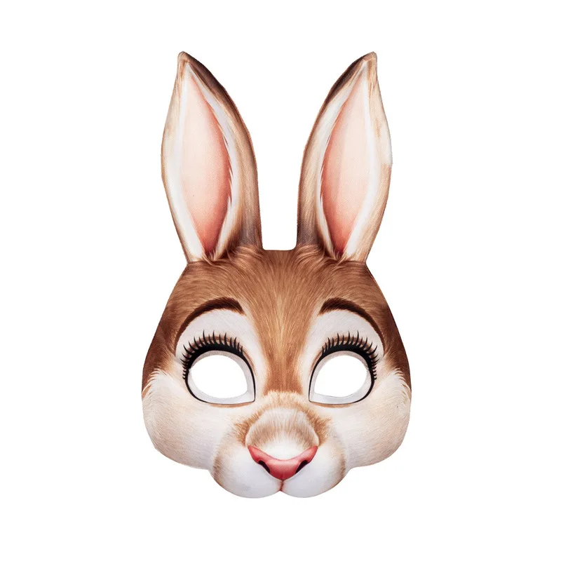 Halloween Easter Mardi Carnival Party Makeup Ball Rabbit Mask Animal Mask Cartoon Accessories Decoration