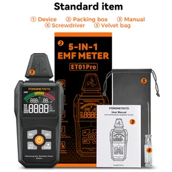 Advanced Electromagnetic Radiation Tester - High Precision Handheld EMF Meter with 9999 Display (ET01Pro 5 - in - 1)