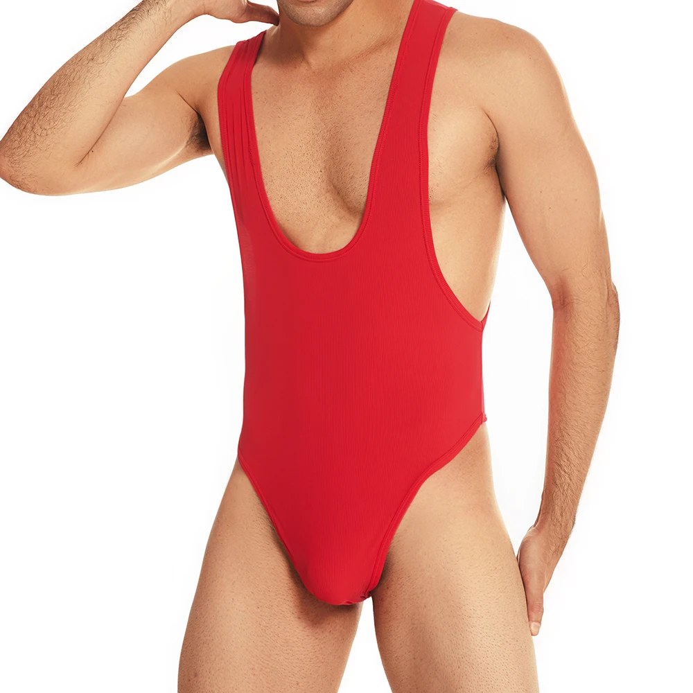 Description Picture 6 of itemSexy Men Undershirts Leotard Backless T-back Rompers Bikini Vest Breathable Jumpsuits Wrestling Singlet One-piece Underwear