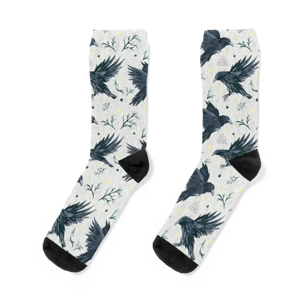 

Odin's Ravens Handpainted Print Socks moving stockings tennis Children's Men Socks Luxury Brand Women's