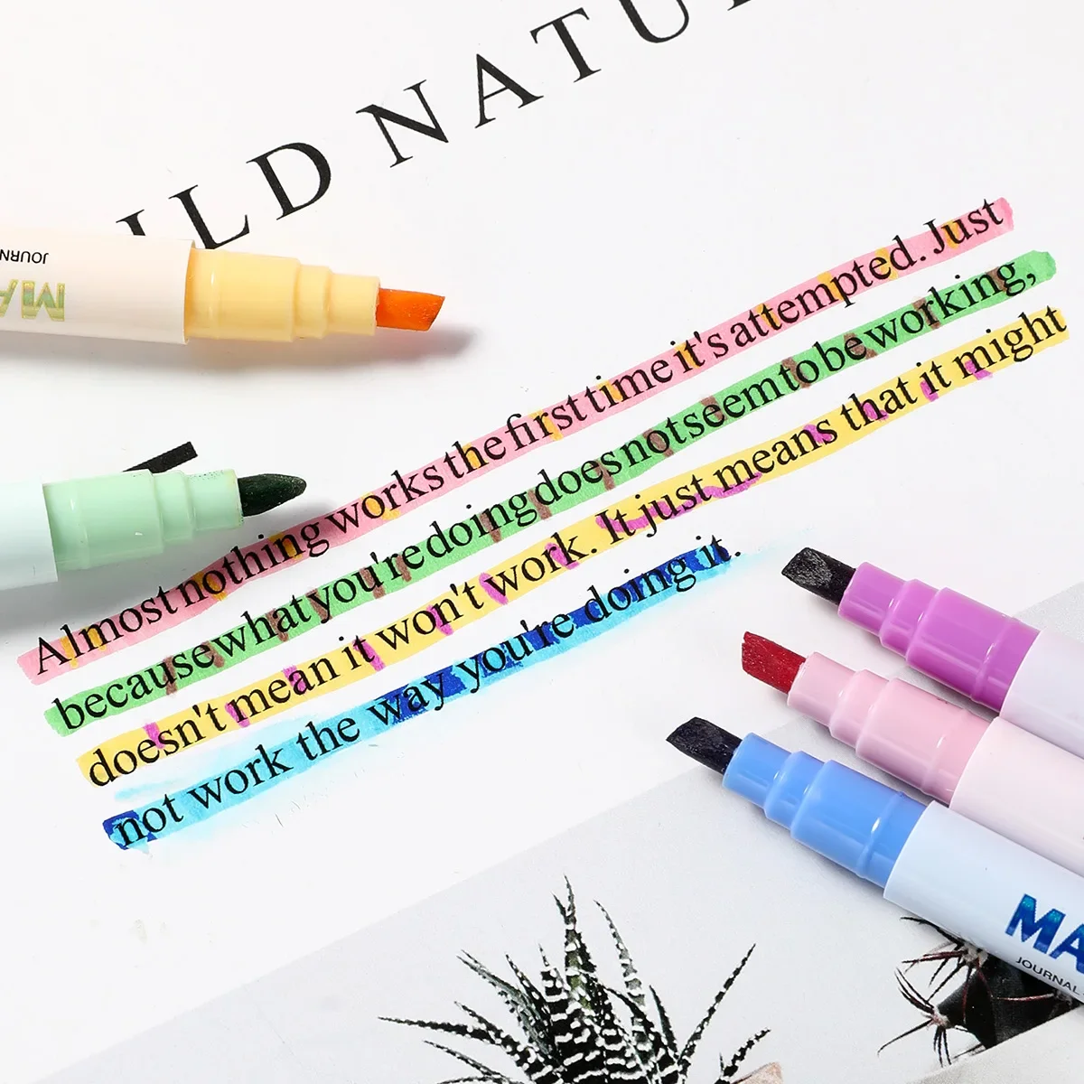 Double-ended Magic Color Changing Highlighter Pen Set 12pcs