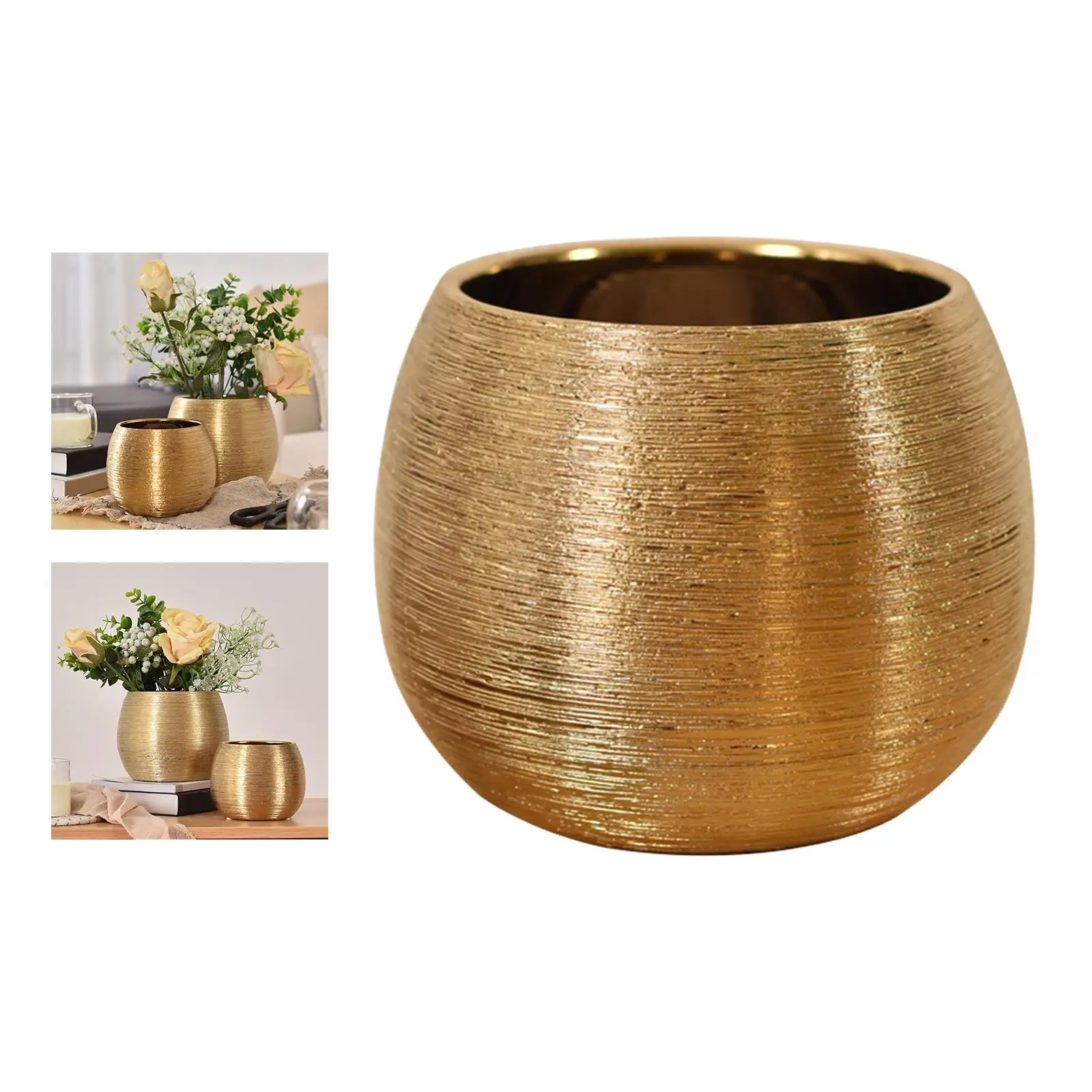 Ceramic Flower Pot Houseplant Planters Bowl for Indoor Outdoor Table Office