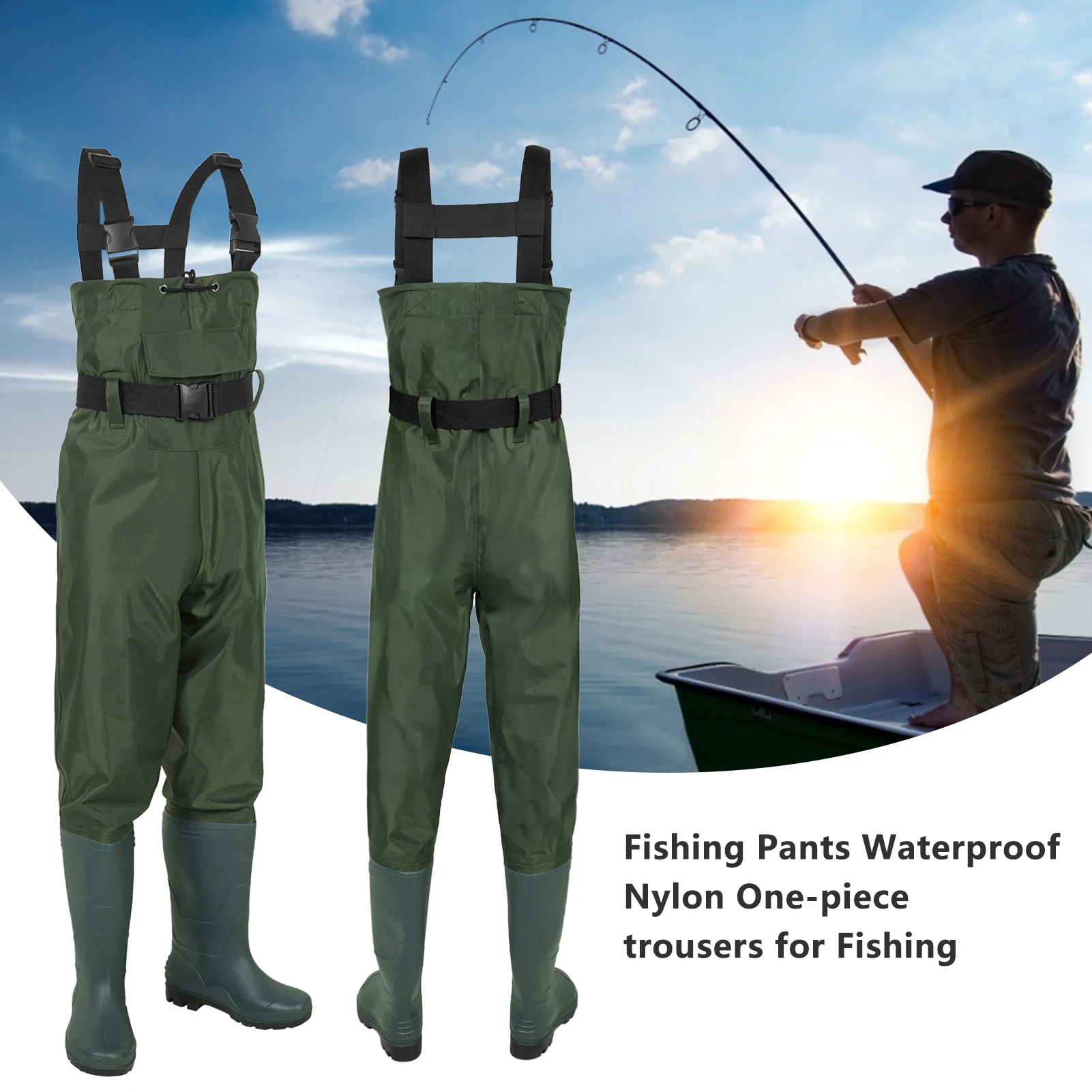 Fishing Chest Waders For Men With Boots Waterproof Nylon Fishing