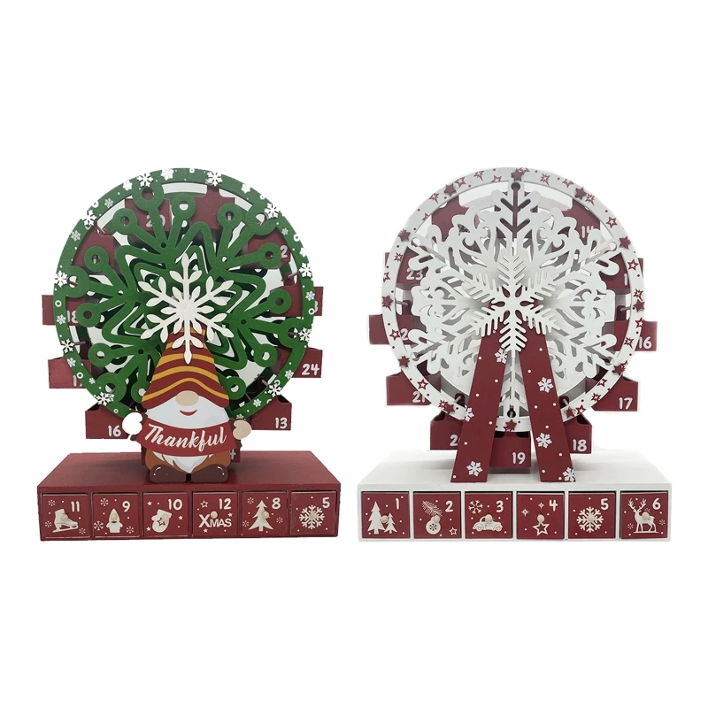

Decorative Calendar for Home Dorm Wooden Christmas Ornament Tabletop Decoration W3JE
