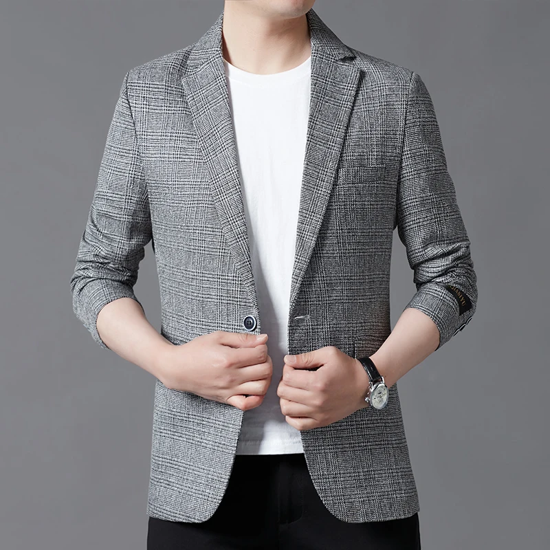 Men Blazer Jacket 2022 New Spring And Autumn Men Business Slim Fit ...